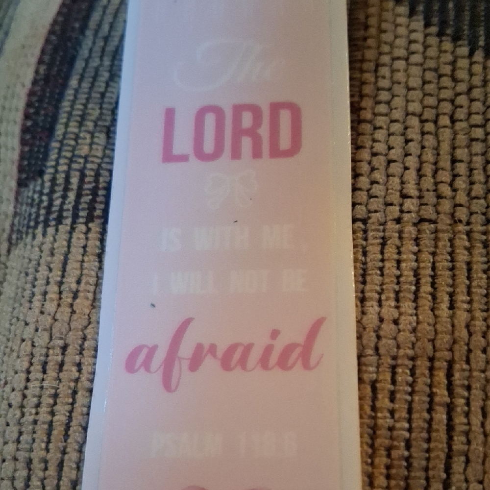 Pink Devotional Bookmark The Lord Not Afraid Design Christian Religious